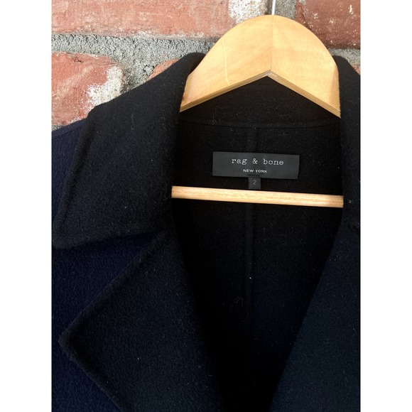 Rag & Bone Cropped Wool Jacket in Navy - Size Small - Picture 4 of 5